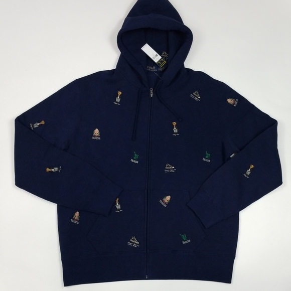 ralph lauren bear zip up hoodie